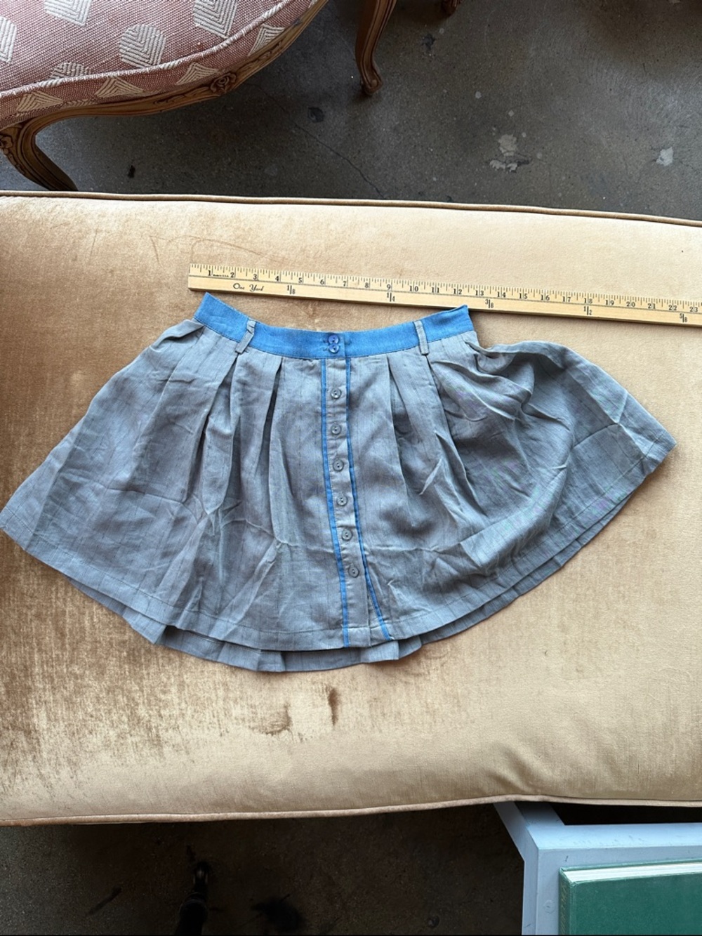 Preppy Skort Adorable Color-block Grey Faded blue Casual wear or sporty Trendy